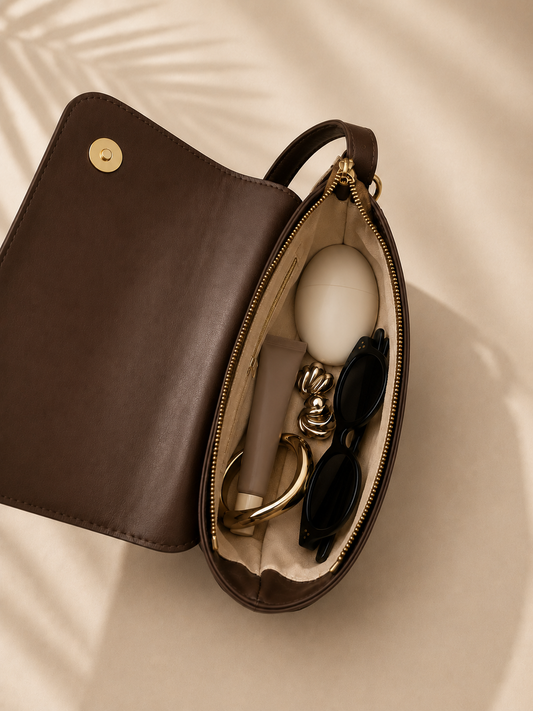 Noir Damen Schultertasche – Elegante Handtasche Braun | Lunéa